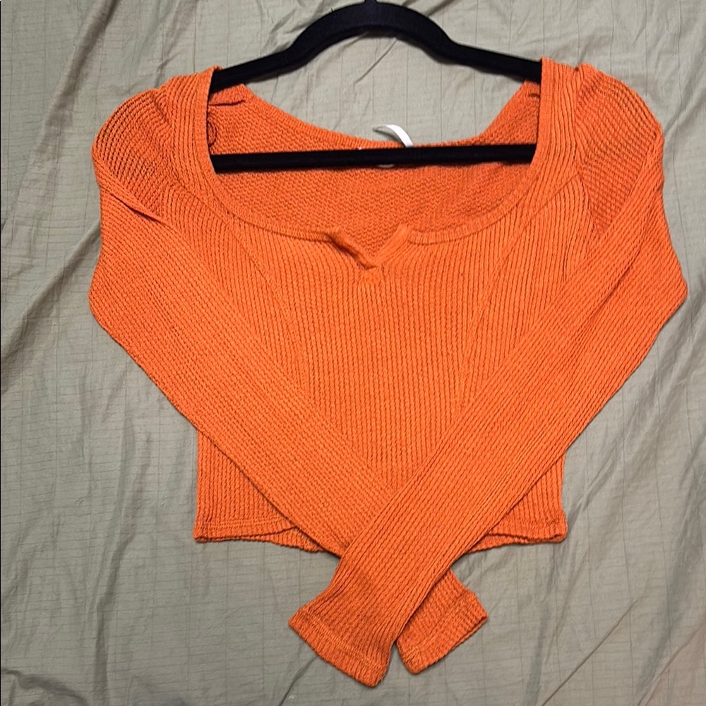 Urban Outfitters Orange Off-the-Shoulder Sweater